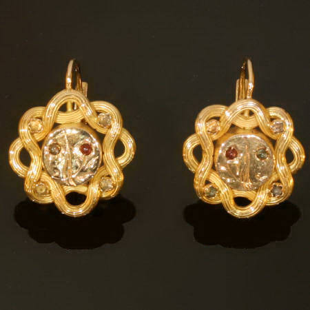 Interesting gold Victorian earrings